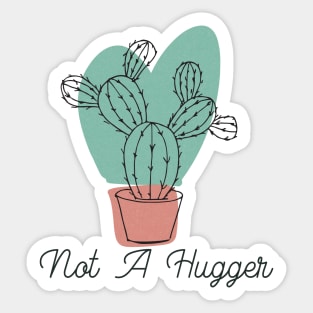 Abstract Cute Cactus Not A Hugger Sticker